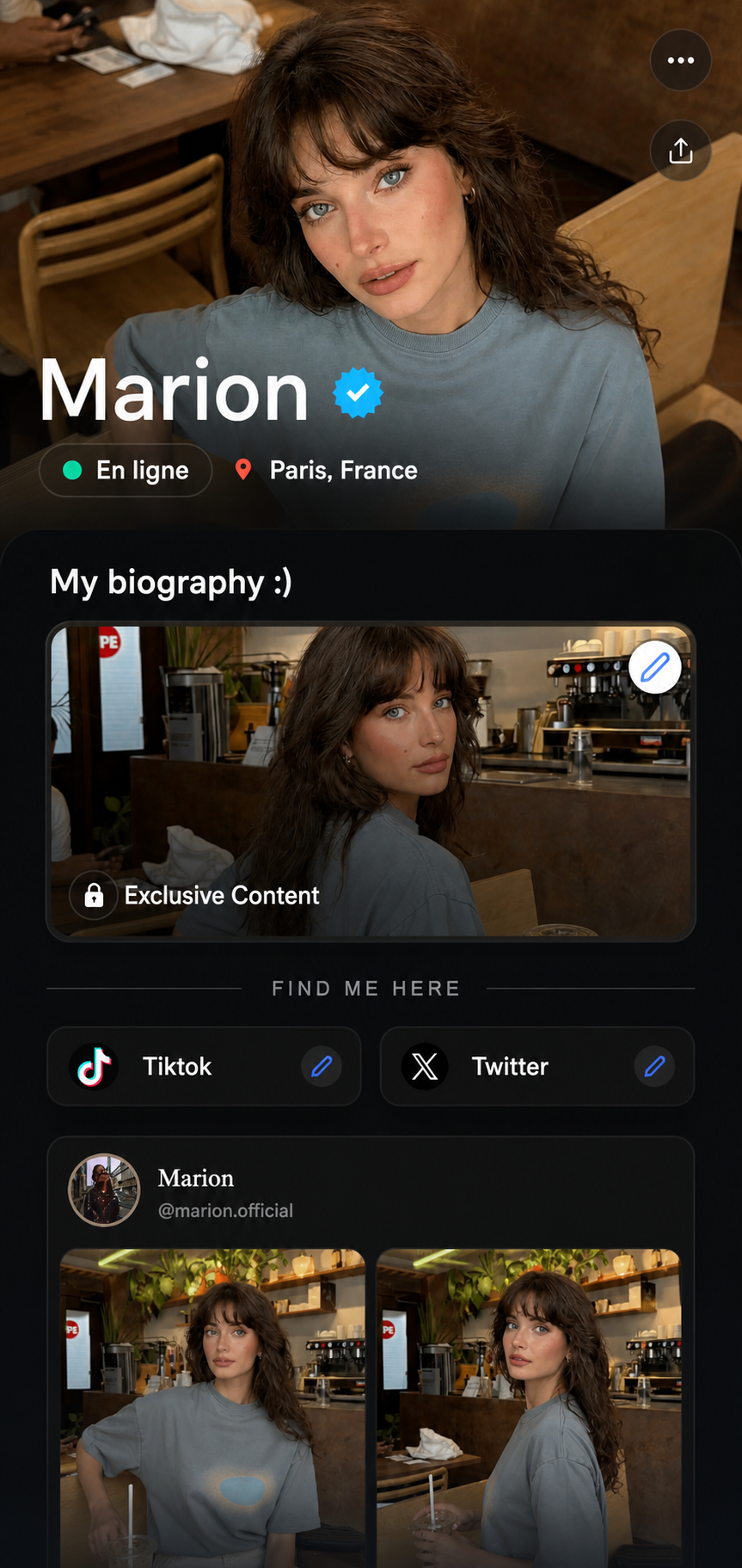 A real LinkScale bio page seen by a verified visitor